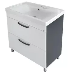 Dulap pentru lavoar Mashtab 11719 Agat cu 2 sertare 70cm Alb-Antracit