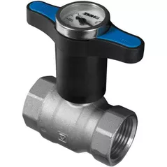 Запорная арматура HERZ Robinet bila apa FF 1" miner albastru tip T cu termometru (89787)