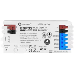 Выключатель электрический Gledopto GL-C-017WL-D ESP32 WLED Digital LED Strip Controller with 4-Output