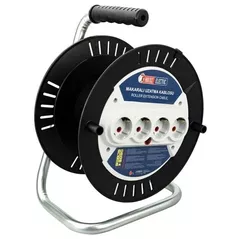 Prelungitor electric TEB Electrik 310.020.101 cu tambur, 20m, 4 prize, 3X1.5mm² 9A