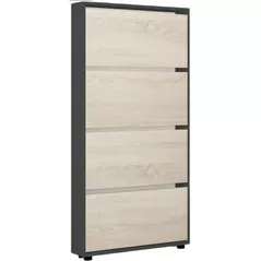 Полка для обуви Mobildor-Lux Leo Slim 100x16x164H cm Anthracite/Sonoma