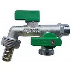 Supapă de închidere Arco 38735 Robinet cu bilă pentru butoi, dublu, Ø1/2"Нx3/4"x3/4", PN16, VITAQ