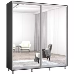 Шкаф Mobildor-Lux Aron-S uși glisante din oglinzi (190x60x220H cm) Anthracite