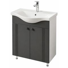 Шкаф под умывальник Mashtab 12129 Palma (Basic) cu 2 uși 650x370x850 Alb mat-Antracit