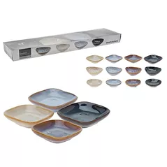 Тарелка Excellent Houseware 55051 Set aperitiv 4 boluri 7x7x2cm (în asortiment)