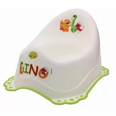 Детский горшок Bisk 07774 Oala p/u copii DINO cu cauciuc antiderapant, alb