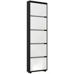 Полка для обуви Mobildor-Lux Leo Slim 80x16x203H cm Anthracite/White