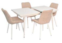 Set masă și scaune Evelin di Costacurta стол DT-433-3Wh + 4 стула YTC-055Wh Light beige
