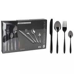 Tacămuri Excellent Houseware 55086 tacamuri 24buc, inox, manere negre