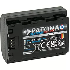 Аккумулятор для фото-видео Patona 1360, battery with USB-C Input f. Sony NP-FZ100