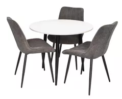 Set masă și scaune Evelin di Costacurta стол DT-404-3B + 3 стула YTC-055B Dark grey