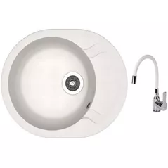 Мойка кухонная со смесителем Dr.Gans Berta 580 + SanDonna F 9995 alb