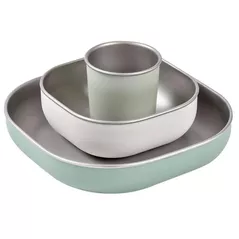 Посуда для кормления Beaba B913583 Set de masa din otel inoxidabil 4 piese Sage Green