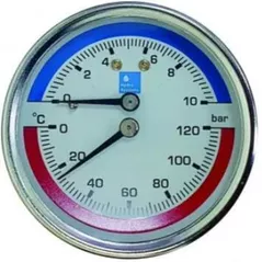 Accesoriu sisteme de încălzire Hydro S Termomanometru 0-120°C; 0-10bar, 1/2" M, cu conectare în spate (Axial) (7004415)