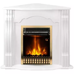 Камин электрический ArtFlame Clasic de colt white & Gala gold