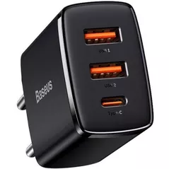 Зарядное устройство сетевое Baseus CCXJ-E01 2*USB-A+1*Type-C, Compact Series, Black