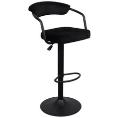 Scaun de bar Deco SB-31 Catifea Black+Black Leg