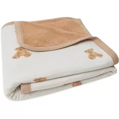 Lenjerie de pat pentru copii Jollein 513-511-66095 Paturica Jersey Teddy Bear, 75x100 cm