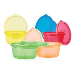 Container alimentare Nuby ID91164 Набор контейнеров-тарелок с крышками (6х300 мл.)