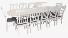 Комплект стол и стулья Evelin di Costacurta стол HV-33V White + 12 стульев Wenyi White/NV-10WP Grey
