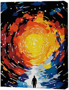 Tablou pe numere BrushMe RMGB014FC 30x40сm (pânză neagră/fără cutie) Centrul universului