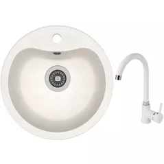 Мойка кухонная со смесителем Dr.Gans Dora + SanDonna F 7073 alb