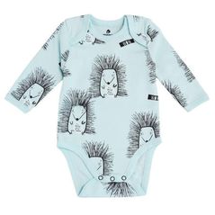 Детская одежда Minikin 242300380 Hedgehog Боди голубой с рисунком 9-12мес (80см)