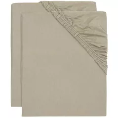 Lenjerie de pat pentru copii Jollein 2511-507-67058 Cearsaf cu elastic Jersey Olive Green, 120x60cm, 2buc