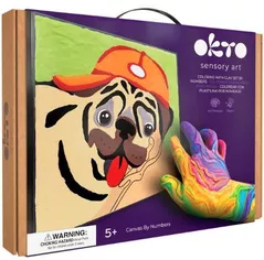 Set de creație Okto 20029 Pictură pe numere 3D cu plastilină ușoară 29x29сm, Mops