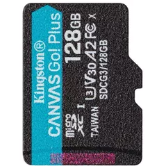 Флеш карта памяти SD Kingston SDCS3/128GB, microSD Class10 A1 UHS-I U1 (V10) + SD adapter