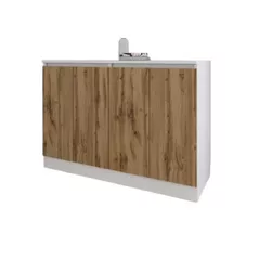 Comodă Smartex (16458) Т8 140cm Alb+Stejar inchis