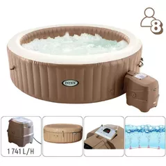 Бассейн с джакузи Intex 28412 Jacuzzi SPA gonflabil Sahara Tan Round Bubble Spa 236х71cm, 1339L, 8 persoane