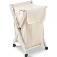 Coș pentru rufe Arredamenti Italia Banny, на колесиках, белый лак