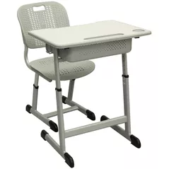 Set de mobilier pentru copii Deco Banca + scaun scolar A80-01 Grey