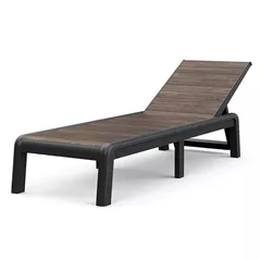 Mobilier pentru grădină Keter 57693 Sezlong de gradina Deco Porto, 187.5x58x29cm, grafit/nuc