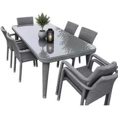 Mobilier pentru grădină SunYard Set Talya, 708 gri, 8 fotolii (fara perne)