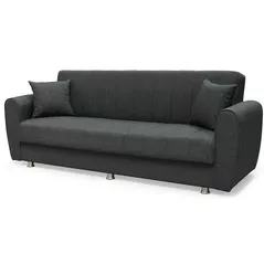 Диван Trendy Manes, extensibila cu lada de depozitare, 215x80x80cm, Gri inchis