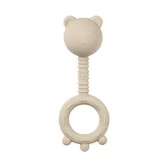 Iinel dentiție Nattou 874489 Silicone Rattle bear beige