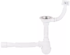 Sifon pentru chiuvetă bucătărie Metline B03-MF045 Sifon chiuveta D.3.1/2"x40 cu preaplin si furtun gofrat 40/50