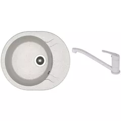 Мойка кухонная со смесителем Dr.Gans Berta 580 + SanDonna F 1066 gri