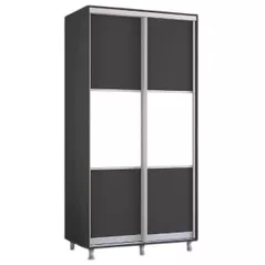 Dulap Mobildor-Lux Aron-P 1.0m-1.8m uși glisante din PAL orizontal (110x60x230H cm) Anthracite
