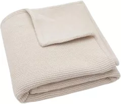 Lenjerie de pat pentru copii Jollein 517-511-68120 Paturica Basic Knit Oatmeal/Velvet, 75x100cm