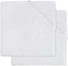 Lenjerie de pat pentru copii Jollein 2512-507-00001 Cearsaf cu elastic Molton White, 120x60cm, 2buc