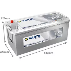 Acumulator auto Varta 190AH 1050A(EN) клемы 3 (513x223x223) TE 077 EFB (Prof DP) (932190105K312)