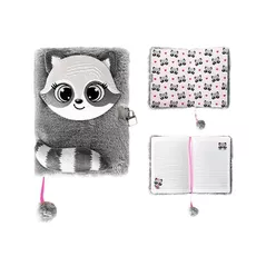 Carnet St.RIGHT 57883 Agenda cu lacat, A5, 96foi, 3D Raccoon, coperta plus