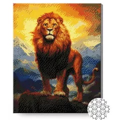 Картина по номерам Art Gallery GA87318 Mozaic cu diamante 40x50cm Leul regal