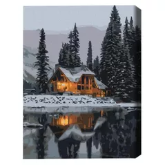 Tablou pe numere BrushMe RBS52498FC 30x40сm (fără cutie) Noapte de zăpadă