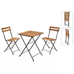 Mobilier pentru grădină Promstore 49386 Set 3 piese: masa H71cm si 2 scaune H79cm