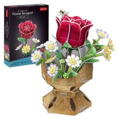 Конструктор Cubik Fun W3301h 3D puzzle Buchet de trandafiri, 120 elemente