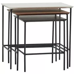 Журнальный столик Fabrik Home Doren 450x560x600 Черный/Орех каменный